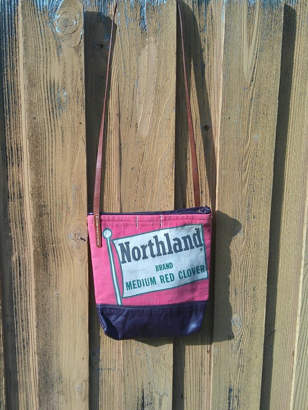 Crossbody Leather / Canvas Tote Handmade